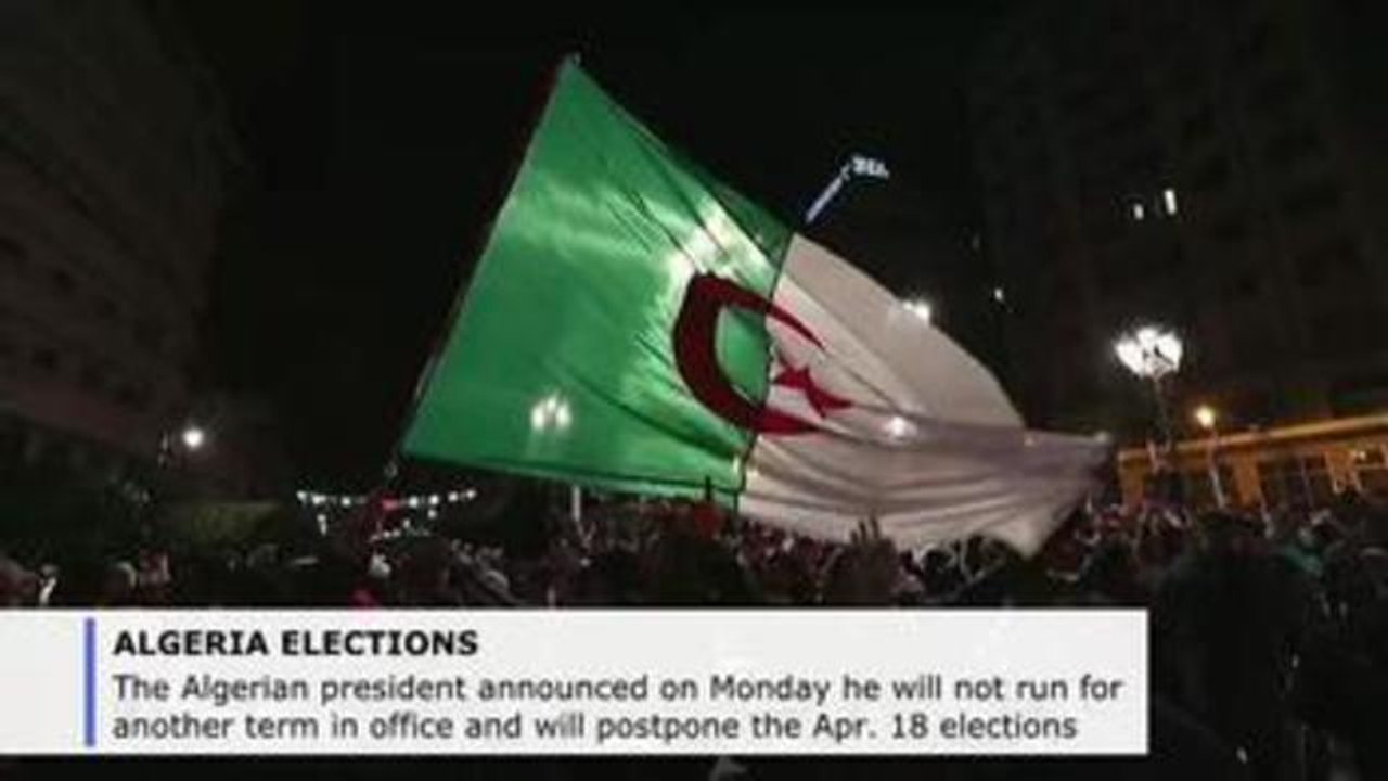 Algerian president decides not to run for 5th term, postpones elections