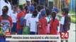 Escolares en colegios de Iquitos estudian en las calles