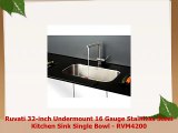 Ruvati 32inch Undermount 16 Gauge Stainless Steel Kitchen Sink Single Bowl  RVM4200