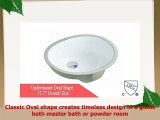 KINGSMAN 175 INCH Oval Undermount Vitreous Ceramic Lavatory Vanity Bathroom Sink Pure