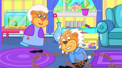 Lion de la Famille de dessin animé pour les Enfants de chemin de Fer