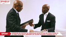 Signature de contrat de parrainage entre le comité National Olympique de Côte d’Ivoire et la CGECI pour mieux préparer les jeunes athlètes ivoiriens aux jeux olympiques de la jeunesse de 2022 ok