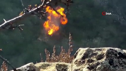 PKK’ya ait sığınaklar böyle imha edildi