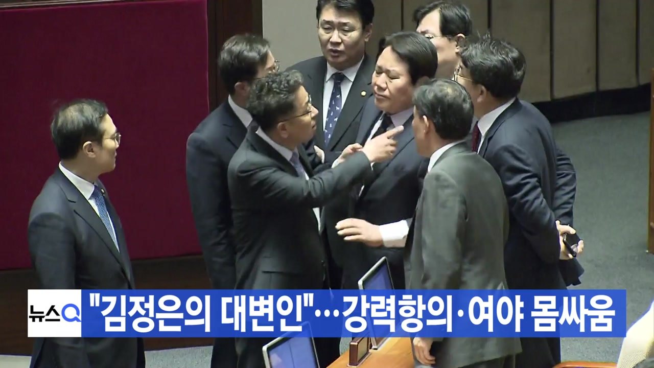 [YTN 실시간뉴스] "김정은의 대변인"...강력항의·여야 몸싸움  / YTN