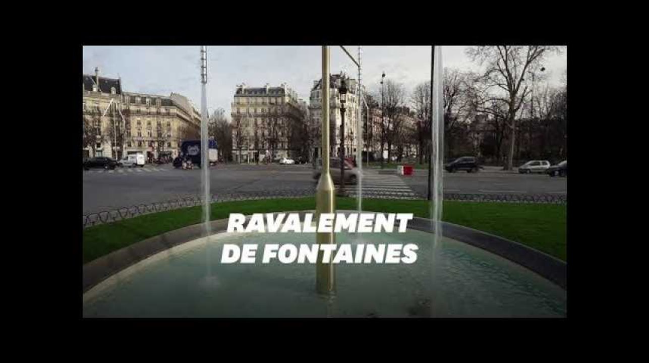 Les nouvelles fontaines installées sur les Champs-Elysées