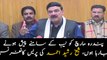 Railways Minister Sheikh Rasheed addresses media