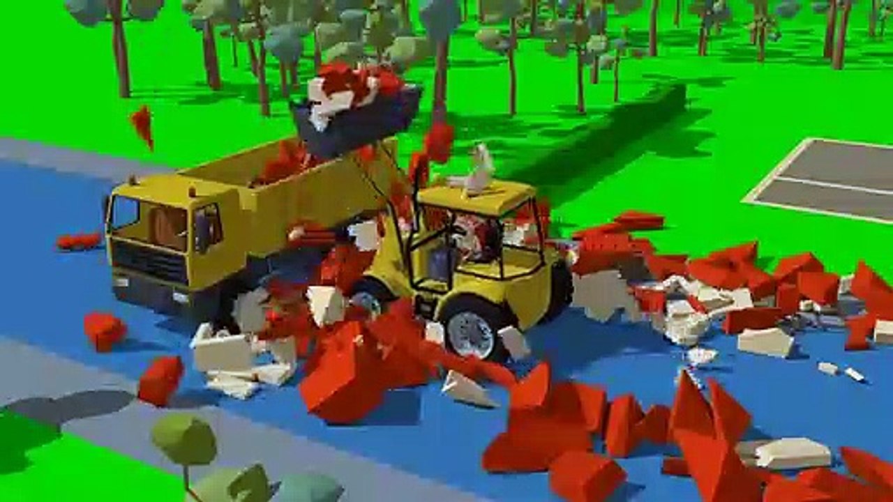 Excavator and bulldozer and truck - rubble removal | building tales for kids | Bajki Koparki