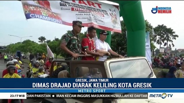 Dimas Drajad Diarak Keliling Kota Gresik