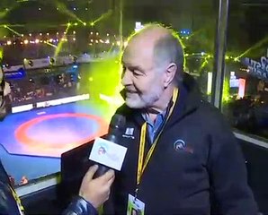 PWL 3 Day 11_ Commentator John Taylor speaks over Pro Wrestling League 2018