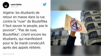 Algérie. Des étudiants de retour dans la rue pour dénoncer une « ruse » de Bouteflika