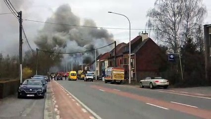 Incendie des meubles Merlin à Lessines