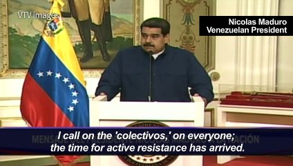 Maduro calls on armed groups to actively resist
