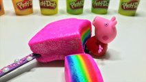 DIY Play-Doh Learn Make Sparkling Rainbow Pink Heart Popsicle Toy Soda