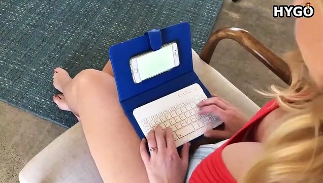 Leather Smartphone Keyboard Case With Mini Bluetooth Keyboard for Mobile Phones