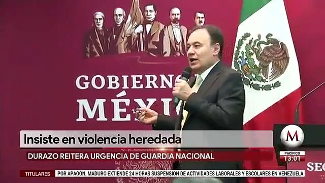 Alfonso Durazo insiste en violencia heredada