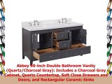Abbey 60inch Double Bathroom Vanity QuartzCharcoal Gray Includes a Charcoal Gray