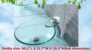 Sliverylake White 60inch Bathroom Vanity Top Double Vessel Sink Vanities 4018