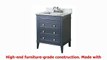 Kitchen Bath Collection KBCL30GYCARR Eleanor Bathroom Vanity with Marble Countertop