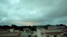 Dark clouds and storm is coming to the town in India