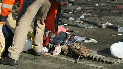 Démantèlement du camp de fortune situé cours Berriat à Grenoble