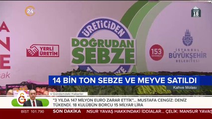 14 bin ton sebze ve meyve satıldı