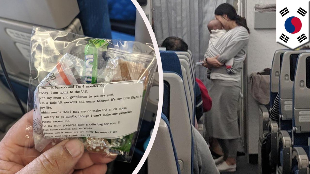 赤ちゃん連れで飛行機に乗った女性 200個のプレゼントを乗客に配る - トモニュース