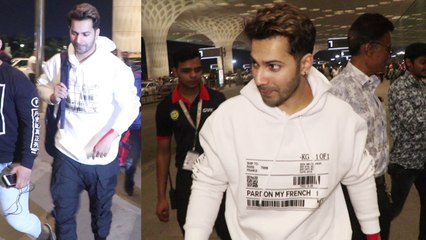 Varun Dhavan looks dapper in white attire at Airport: Watch Video | FilmiBeat