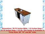 80 Inch Distressed White Farmhouse Sliding Barn Door Single Sink Bathroom Vanity Fully