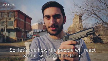 Pranking people with gun (BUSTERS TV)