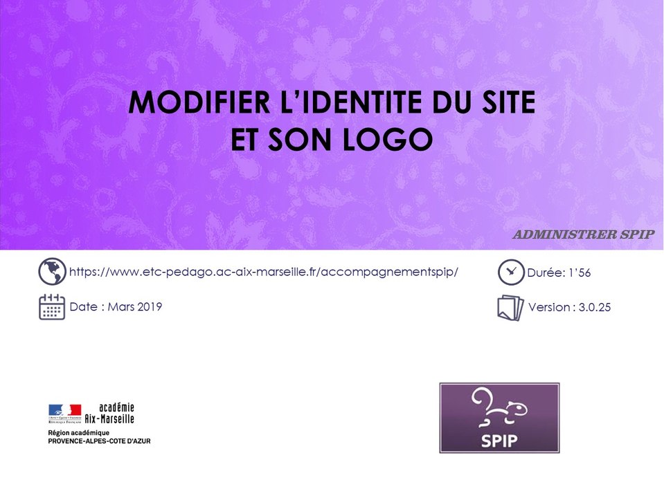 Modifier l'identité d'un site SPIP et son logo