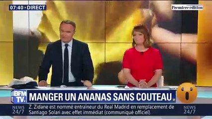 Technique pour manger un ananas sans utiliser de couteau