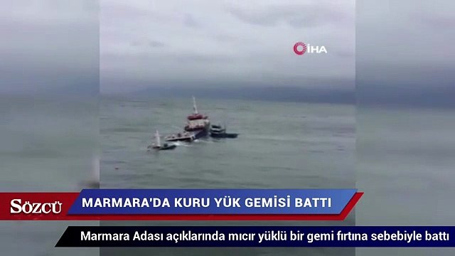 Marmara’da kuru yük gemisi battı