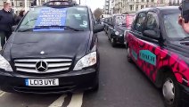 Cab drivers strike in central London causing mass traffic disruption