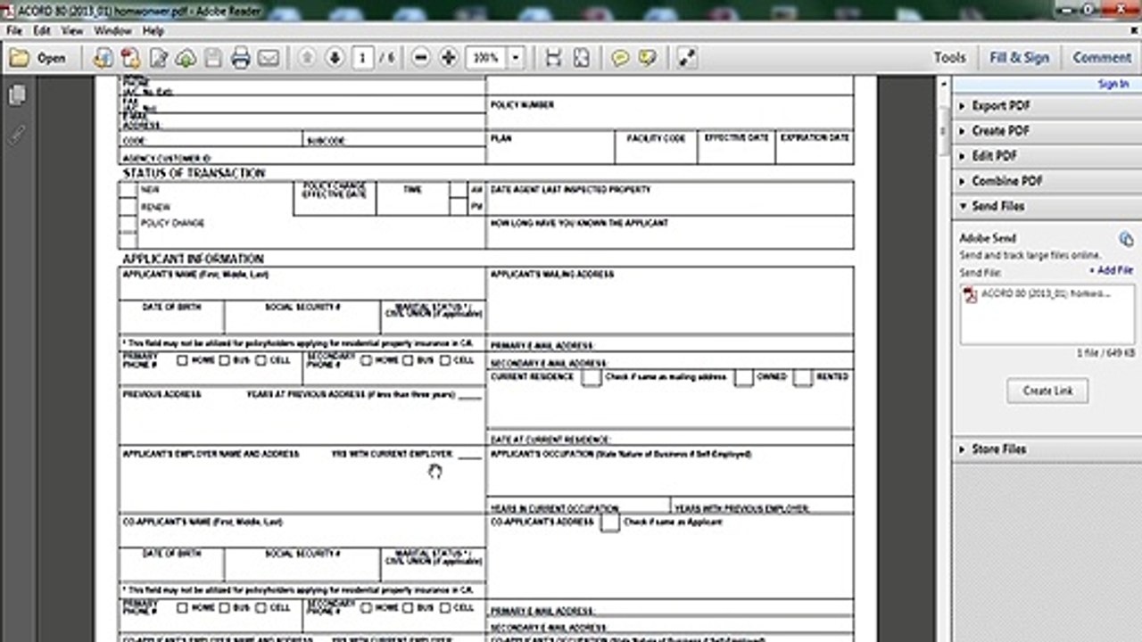ACCORD 80 Homeowner application