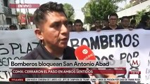 Bomberos de CdMx bloquean San Antonio Abad