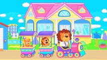 Famille De Lions Surprise Pour Les Petits Lions De Dessin Animé Pour Les Enfants