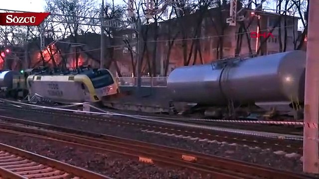 Ankara'da yük treninin vagonları raydan çıktı