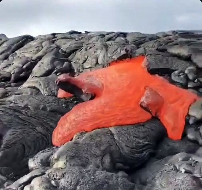 LAVA spilling out from rocks