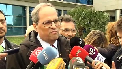 Quim Torra: "Es lamentable el acto de la retirada de lazos"
