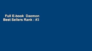 Full E-book  Daemon  Best Sellers Rank : #3