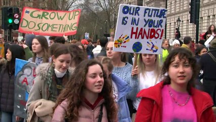 Student climate protest in Westminster