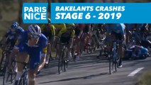 Bakelants crashes in the descent / Bakelants chute dans la déscente - Étape 6 / Stage 6 - Paris-Nice 2019