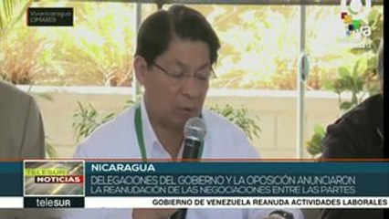 Gobierno nicaragüense y oposición reanudan diálogo con hoja de ruta