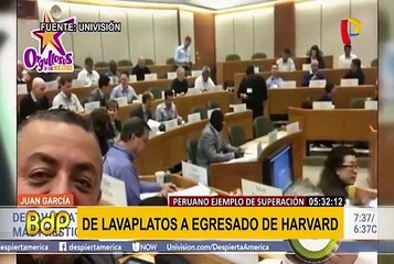 Ejemplo de superación: peruano pasó de lavaplatos a egresado de Harvard