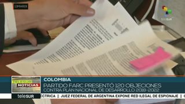 Partido FARC hace 120 objeciones contra Plan Nacional de Desarrollo