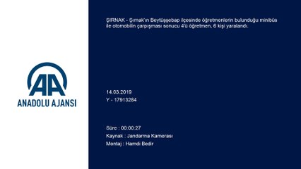 Öğretmenleri taşıyan minibüs ile otomobil çarpıştı - ŞIRNAK