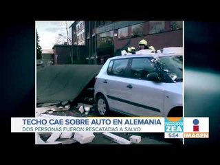 Captan momento en que un techo cae sobre un vehículo en circulación | Noticias con Francisco Zea
