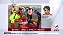 Simulacro de tsunami en playa Regatas, Veracruz