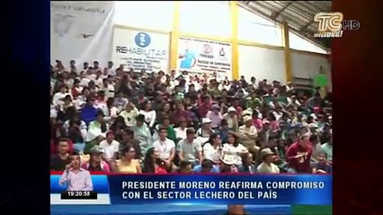 Presidente Moreno reafirma compromiso con el sector lechero del país