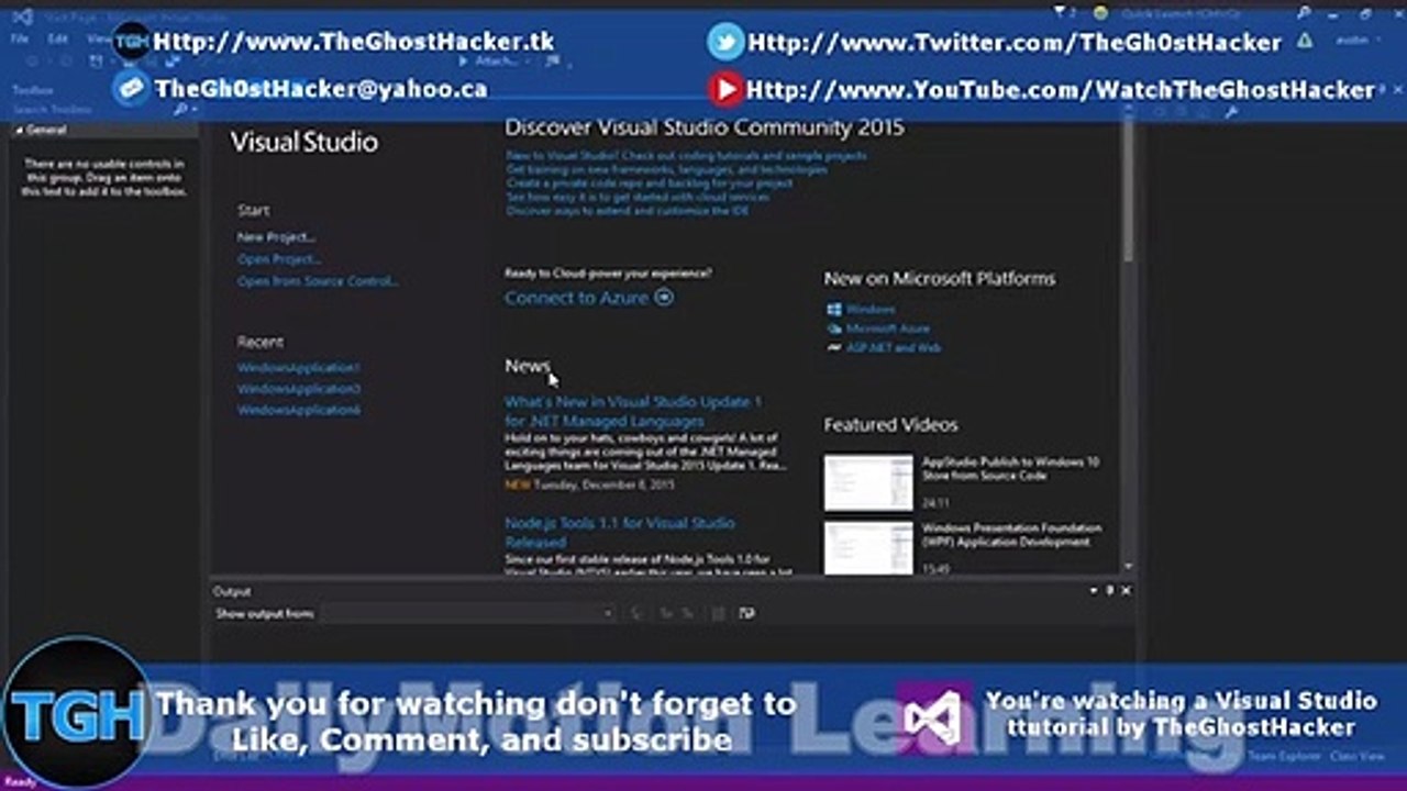Visual studio 2015 tutorial for Beginners - Download String _ text